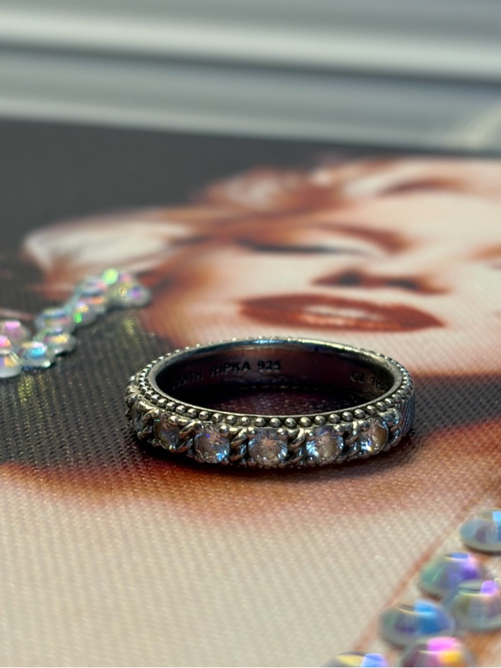 Judith Ripka 925 Silver Crystal Ring